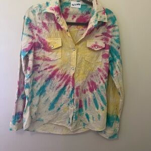 Tie-Dye Button-Up Shirt